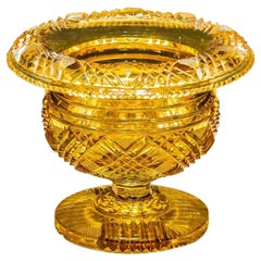 Antique Richly Cut Amber Bowl