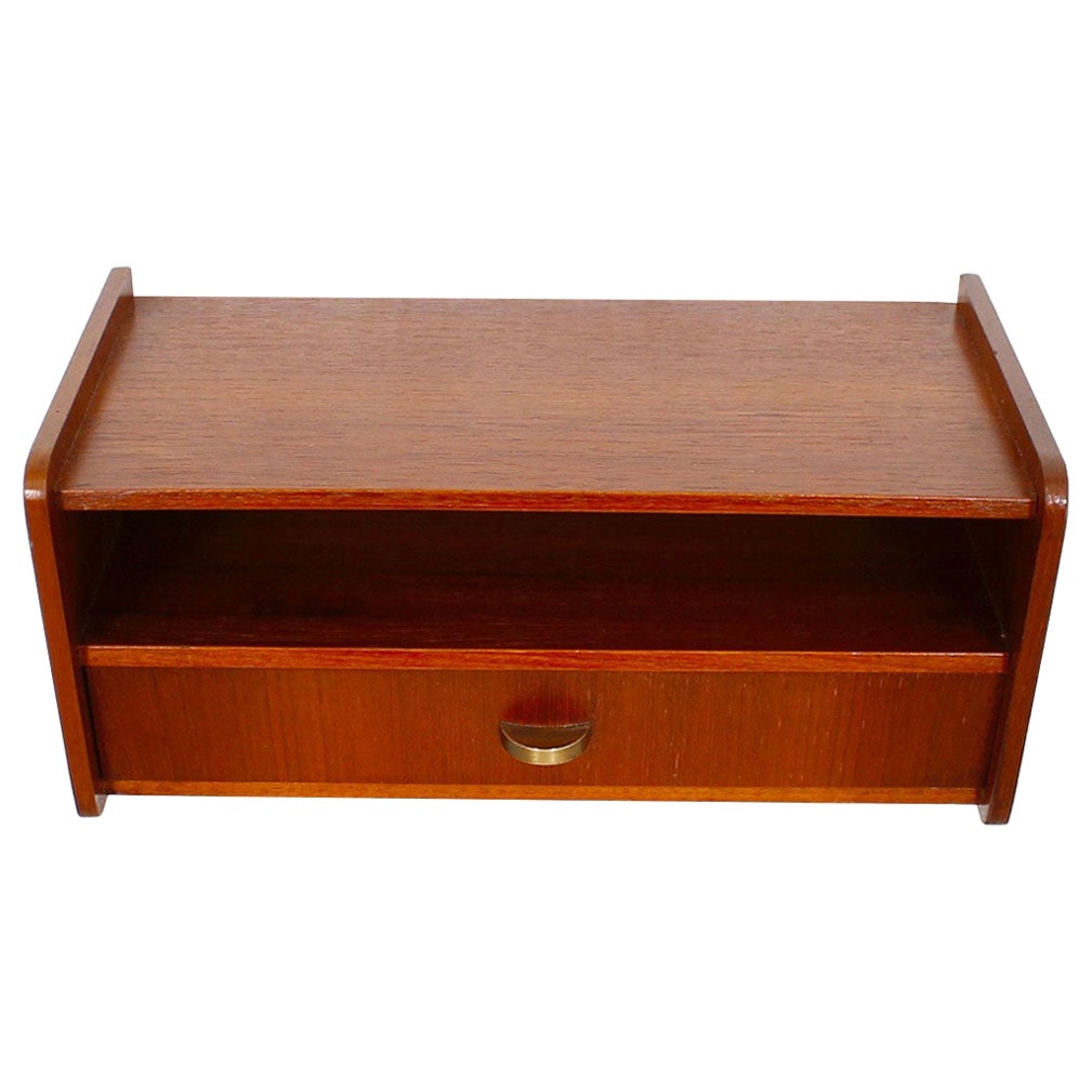 Danish Modern Teak Hanging Drawer with Cubby Hole Storage For Sale