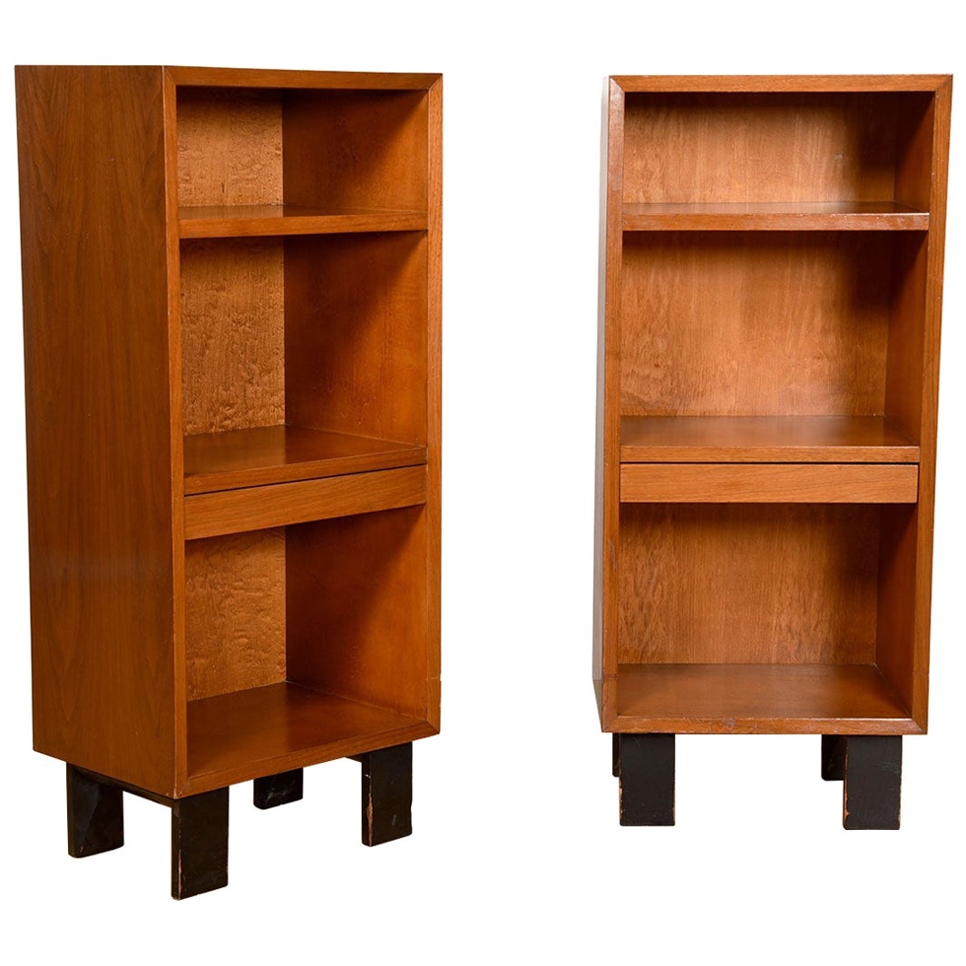 Pair of Mid-Century Modern Headboards & Nightstands by George Nelson For Sale