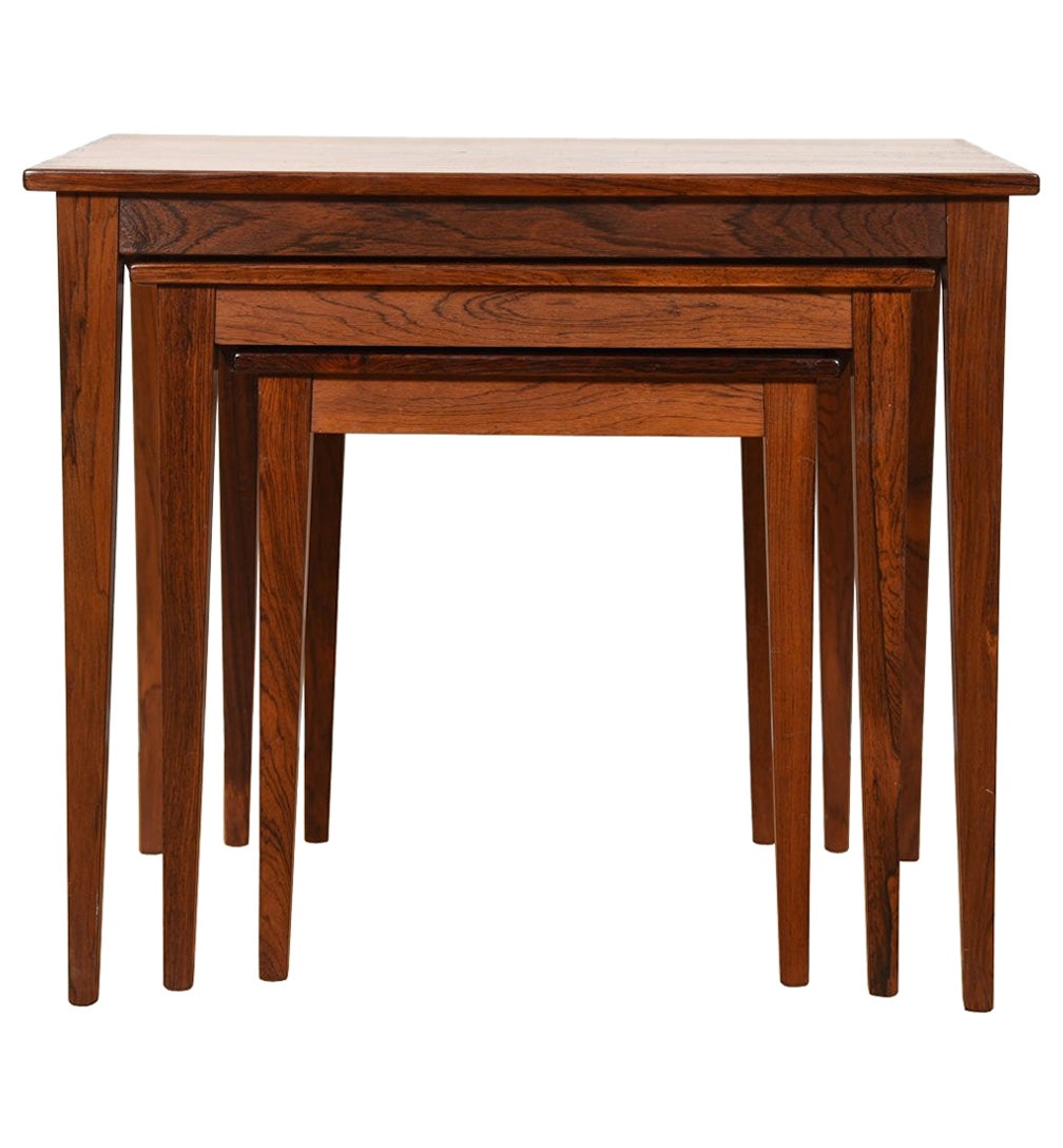 Chic Set of Danish MidCentury Modern Triangular Nesting Tables at 1stDibs