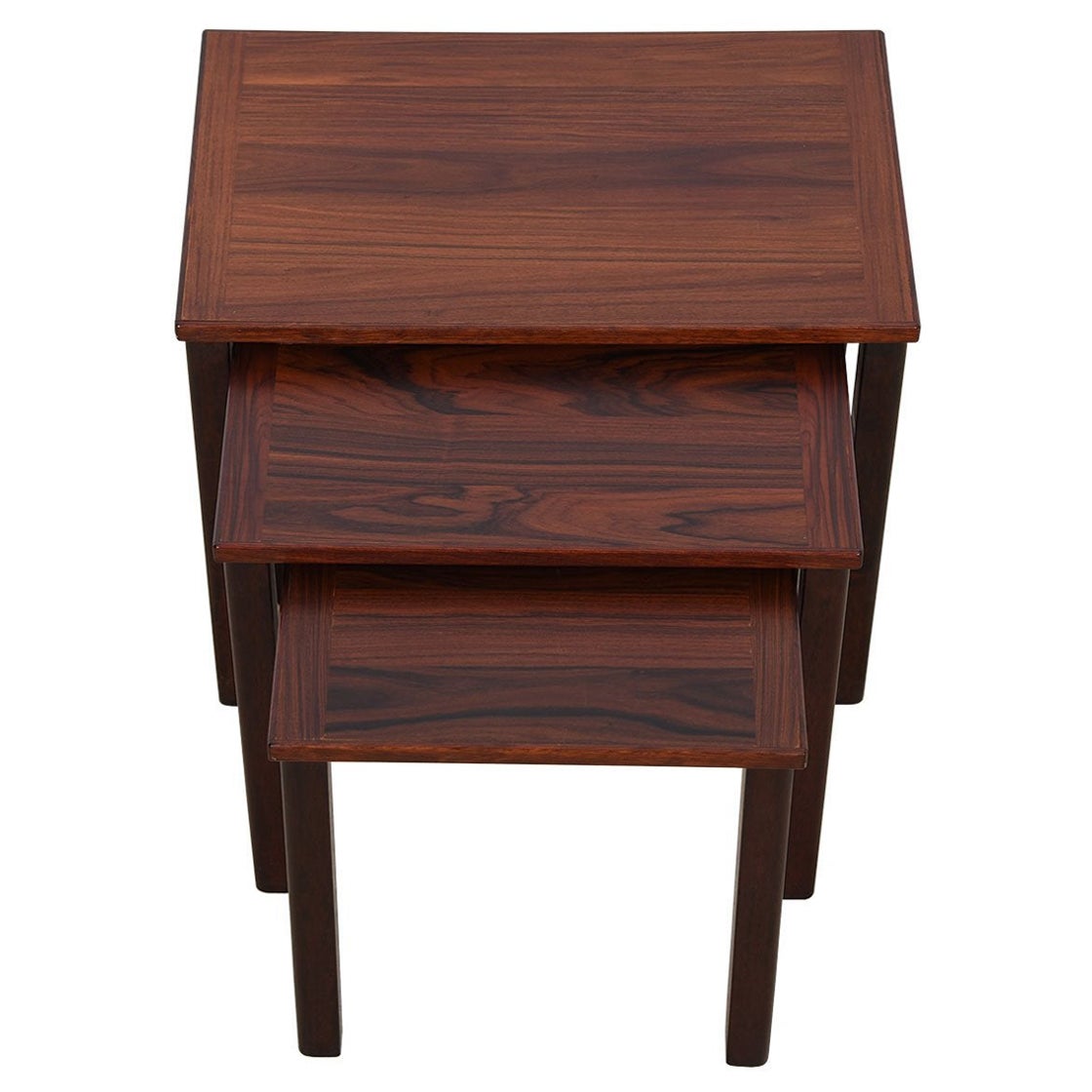 Set of 3 Danish Modern Nesting Tables in Rosewood For Sale