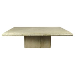 Vintage Postmodern Travertine Coffee Table