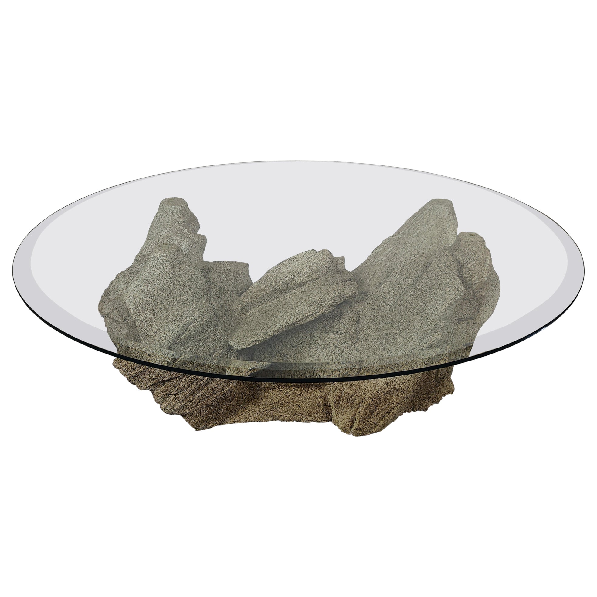 Vintage Postmodern Plastered Sirmos 'Quarry' Coffee Table For Sale