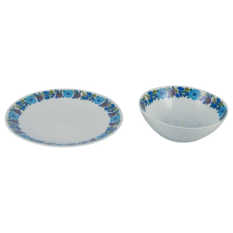 PMR, Bavaria, Jaeger and Co, Germany. Plate and bowl in retro porcelain