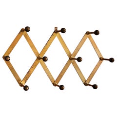 Retro Luigi Caccia Dominioni Geometric Brass Coat Hanger, Italy, 1960s