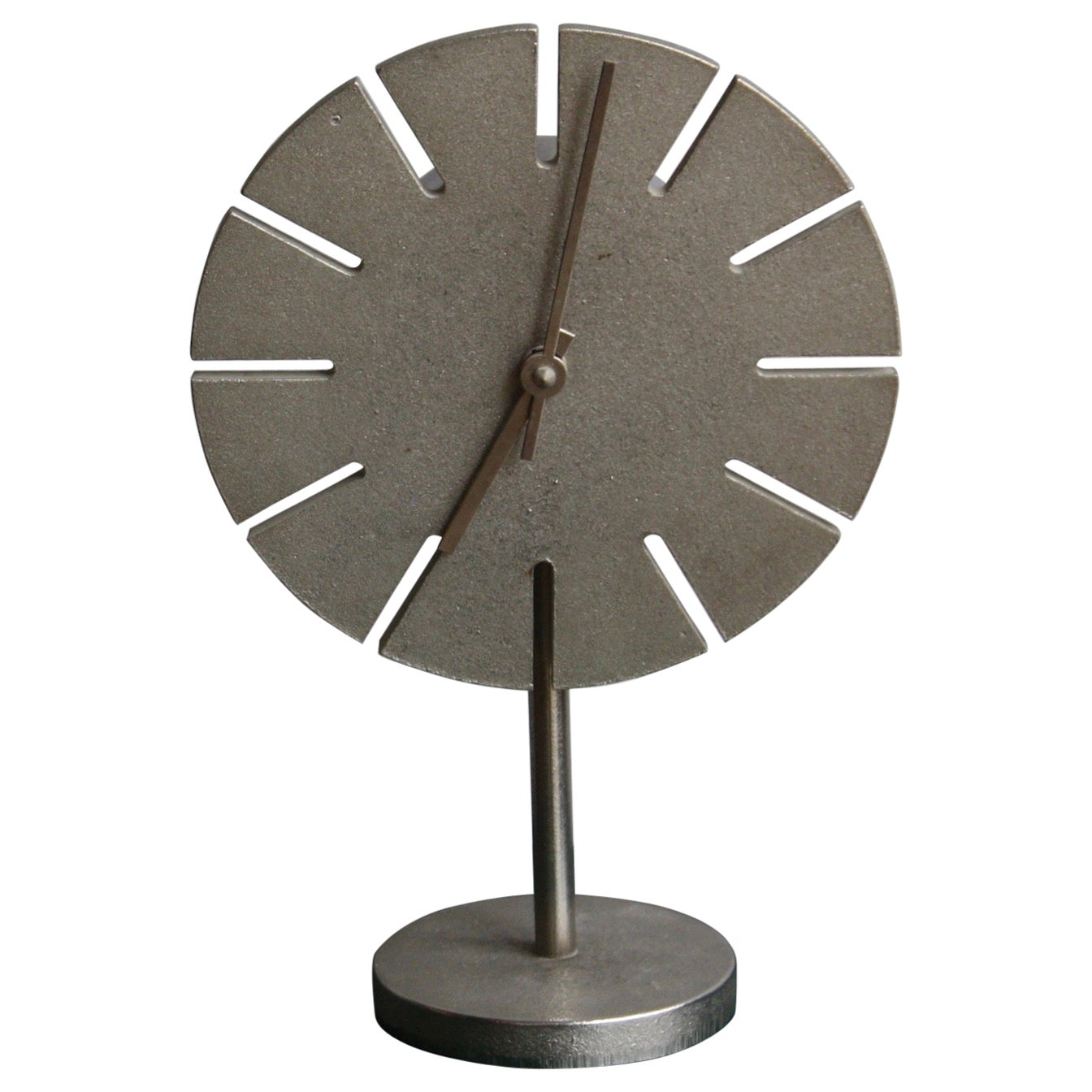 Cast Nickel Table Clock by Werkstätte Carl Auböck III For Sale