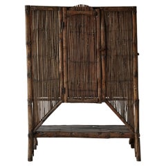 Vintage Unusual Old Bamboo Cabinet
