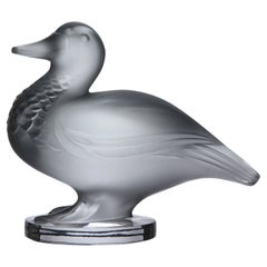 Mid-20th Century Frosted Glass Study Entitled ""Canard Debout" by Marc Lalique