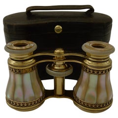 Fine Pair Cased French Mother of Pearl Opera Glasses