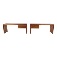 Pair of Mid-Century Modern Dovetailed Teak Nightstands or Benches