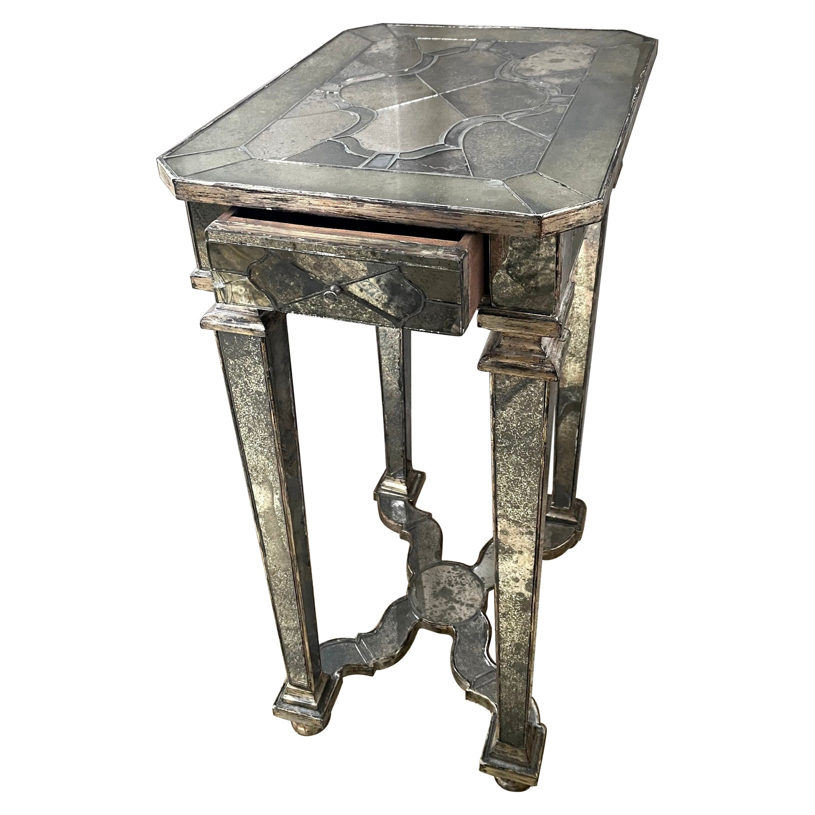 Louis XIV Style Mercury Glass Side Table For Sale