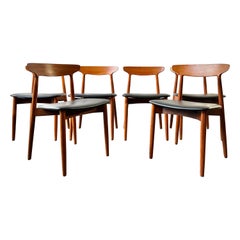 Harry Østergaard for Randers Møbelfabrik, Denmark, Set of Six Teak Dining Chairs