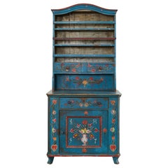 19th Century Country Swedish Painted Farmhouse Cabinet Cupboard