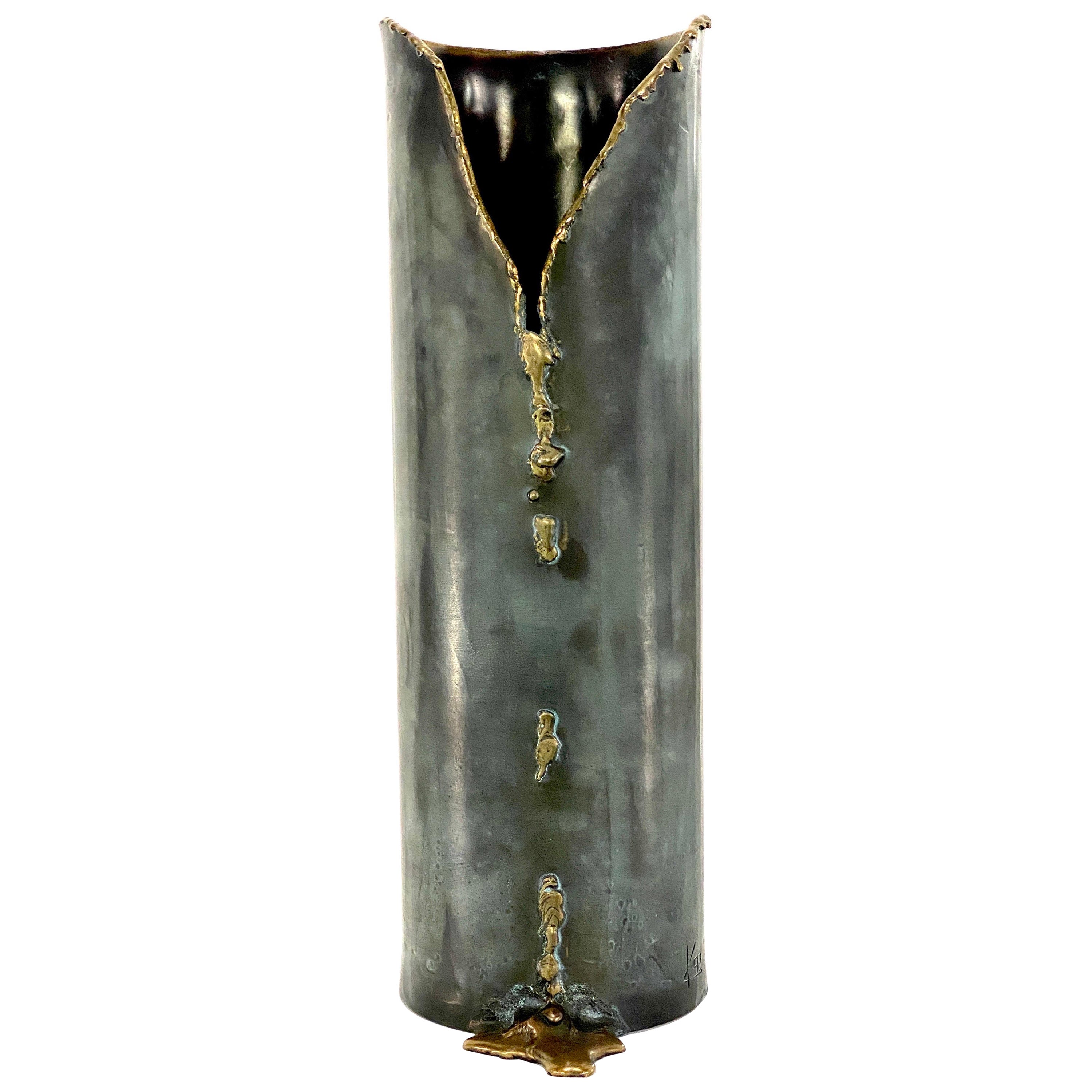 Lothar Klute Bronze Umbrella Stand Signiert 'Lk92'