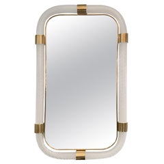 Barovier Inspired Twisted Murano Glass & Brass Mirror