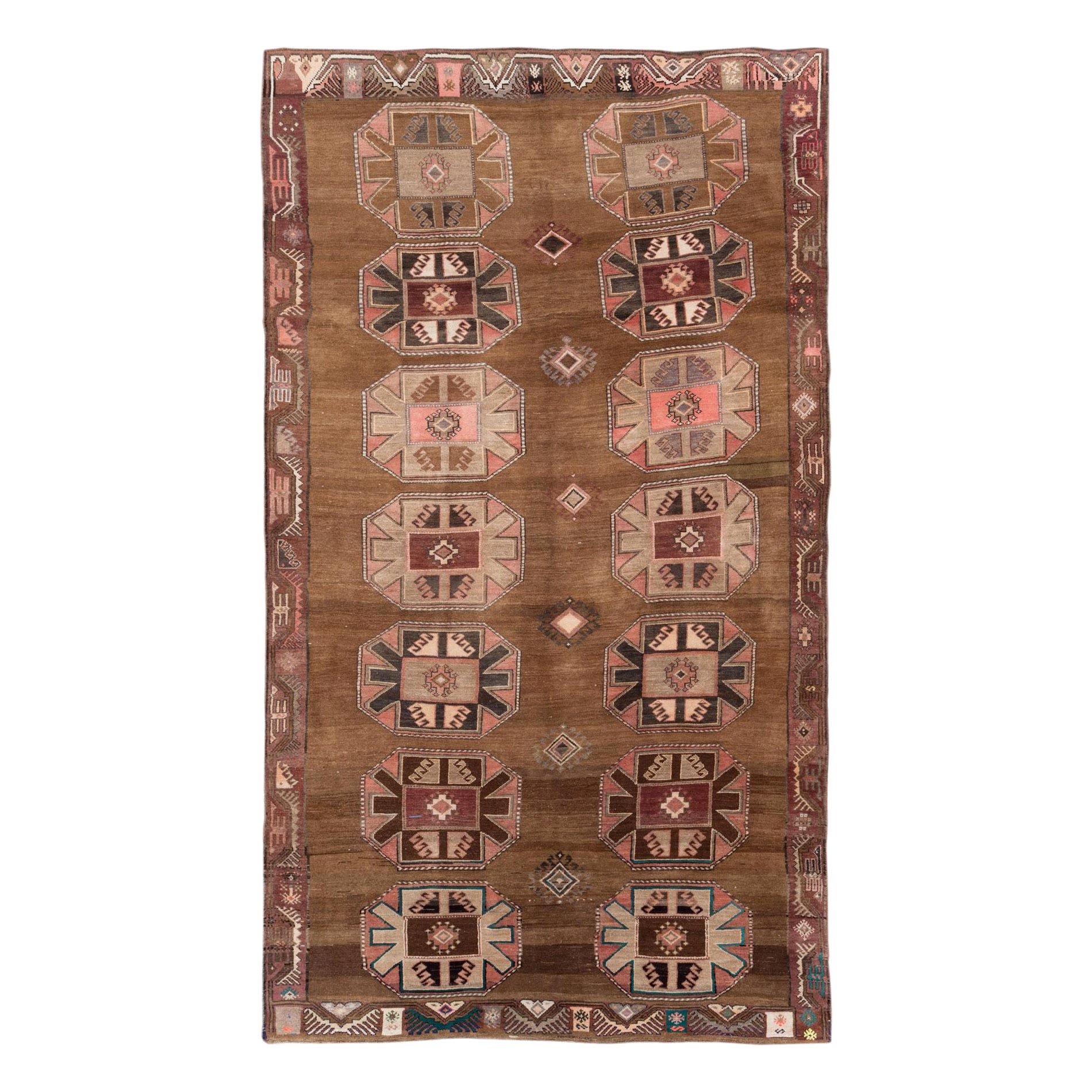 Mitte des 20. Jahrhunderts handgefertigter türkischer Stammes-Teppich in Zimmergröße