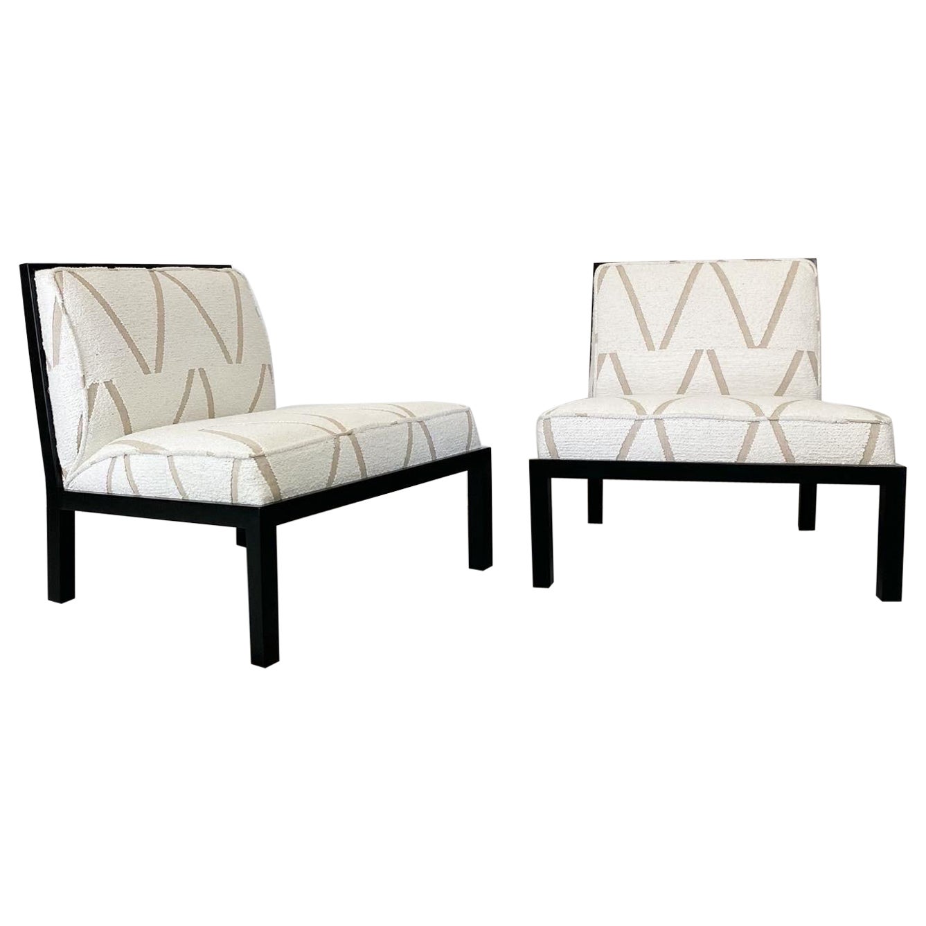 Michael Taylor for Baker Furniture Slipper Chairs, a Pair