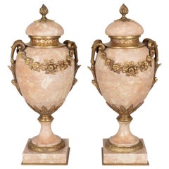 19th Century French Marble and Ormolu Cassolettes Pair
