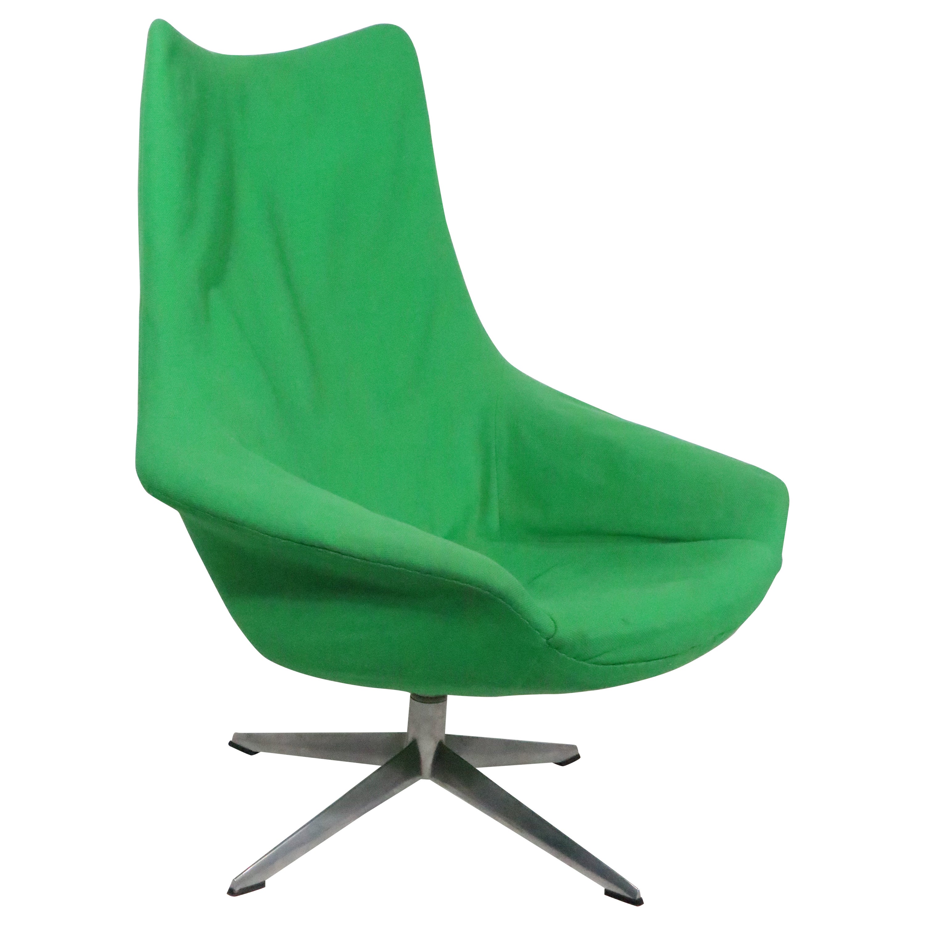 Mid Century Swivel Office Desk Lounge Chair by HW Klein for Brahmin Mobelfabrik For Sale