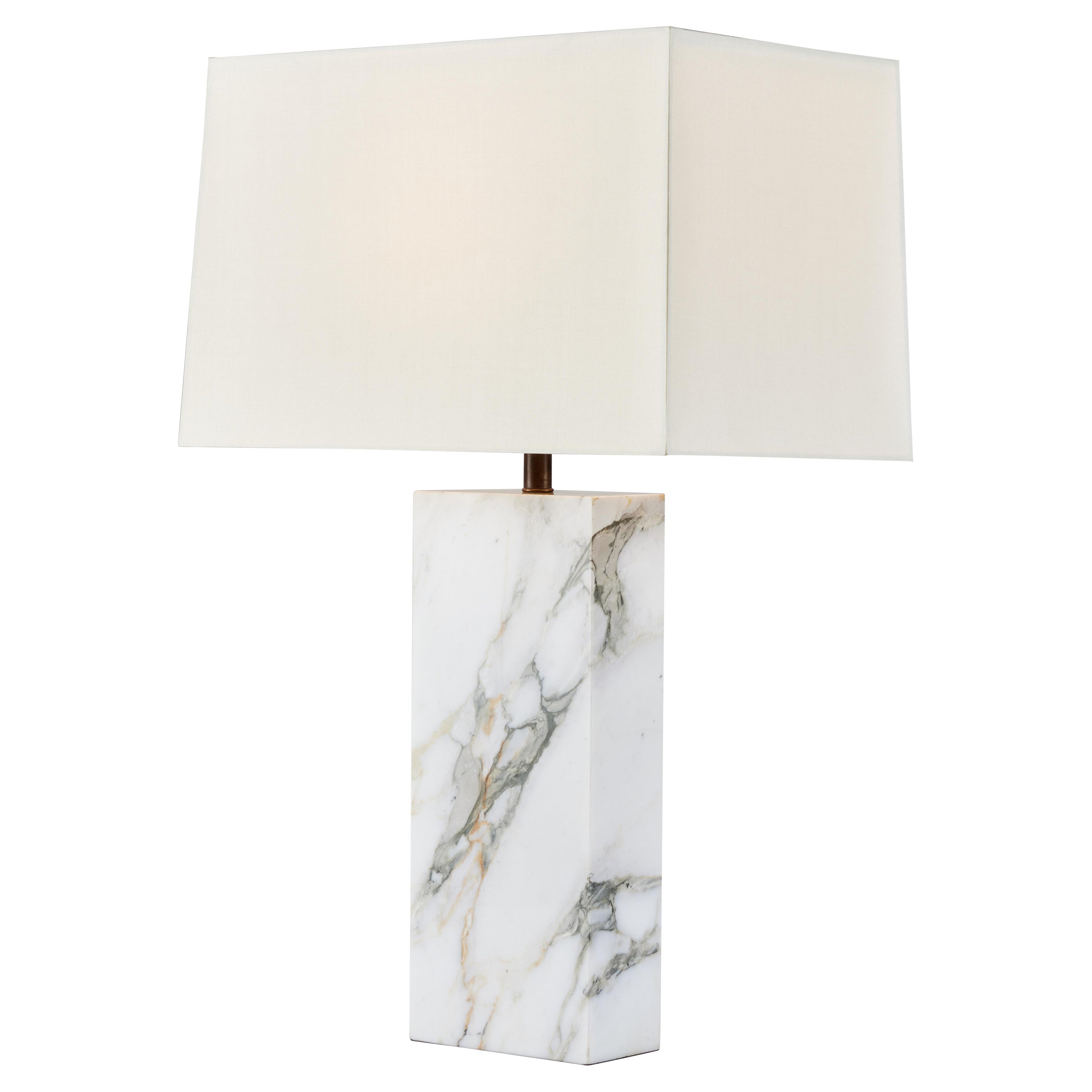 Marble Table Lamp in the Style of T.H. Robsjohn-Gibbings For Sale