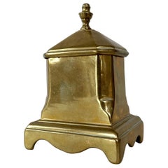 Vintage American Queen Anne Period Lidded Brass Tobacco Box, circa 1750