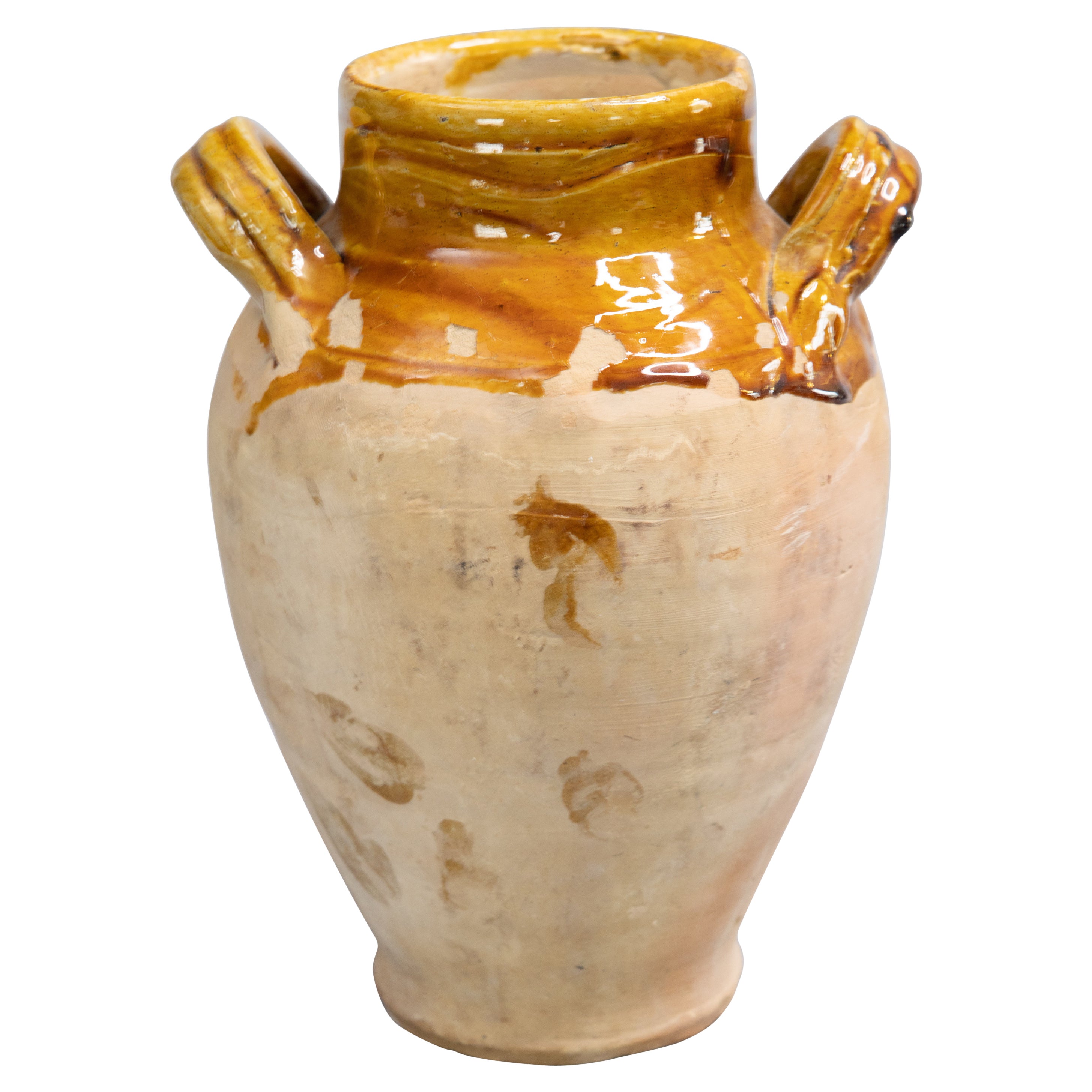 19th Century French Glazed Terracotta Olive Jar