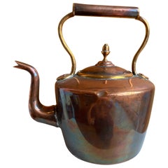 Used Victorian Bronze & Copper Kettle, 19th Century 