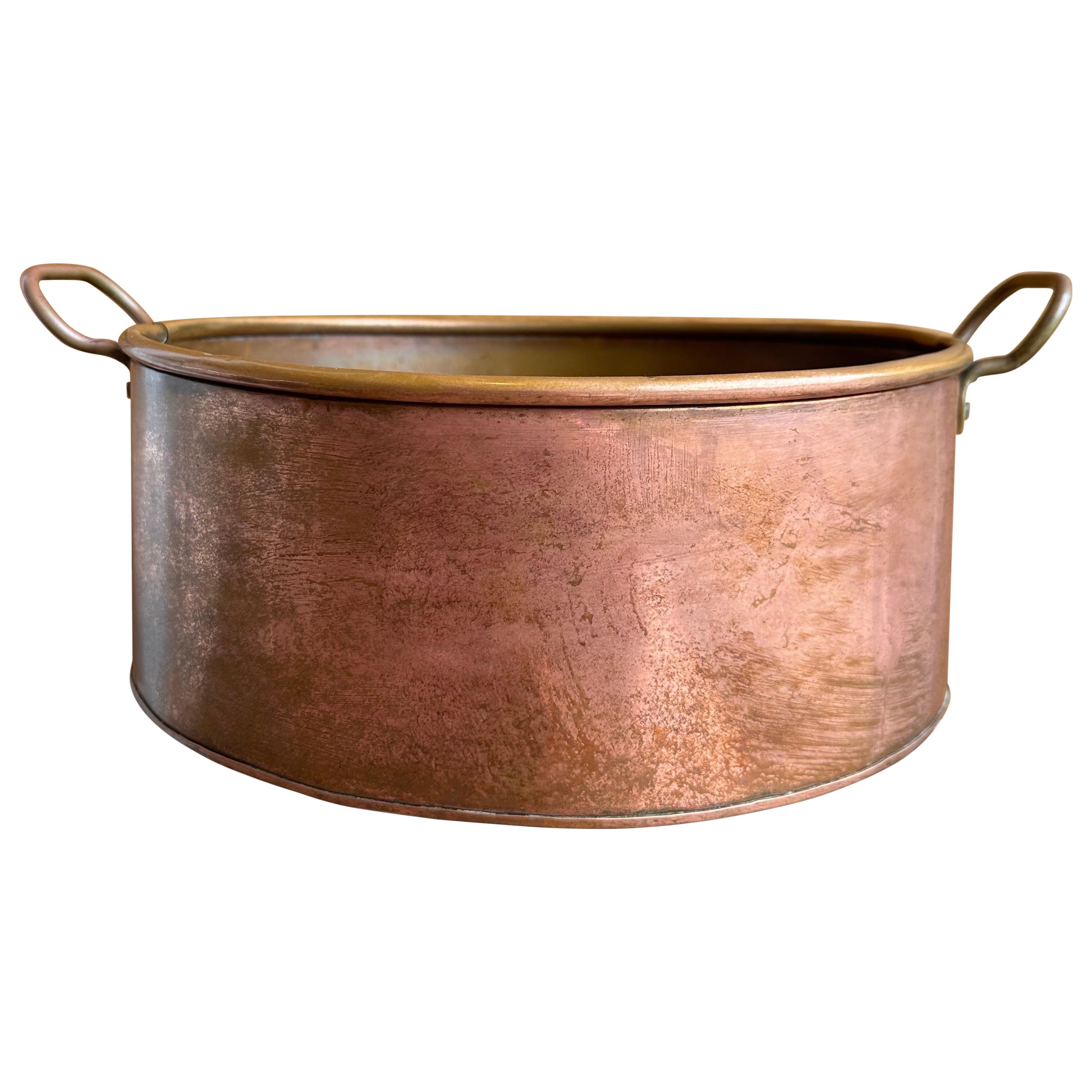 Grand pot de cuisine victorien en cuivre, 19ème siècle 