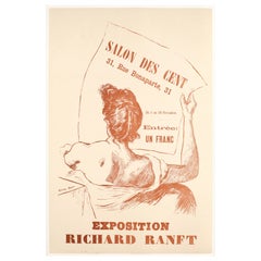 Richard Ranft, Original-Vintage-Poster, Salon des Cent, Ausstellung, Paris, 1894