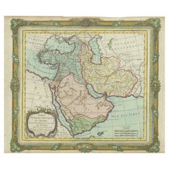 Antique Map of the Middle East with a Large Arabia, 1799