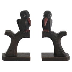 Art Deco Bookends of Perched Birds, French, circa 1930