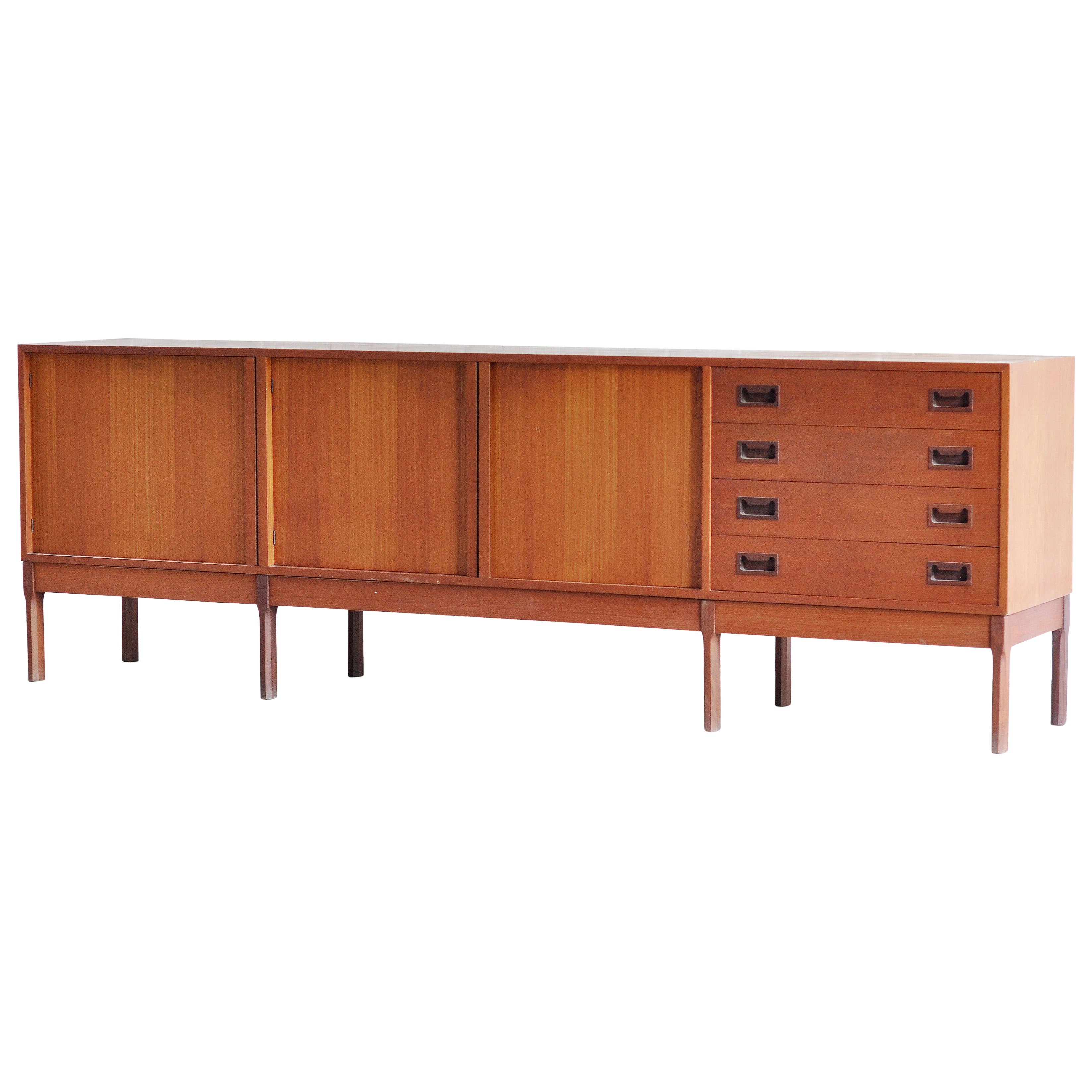 Mid-century Italian Modernist Teak Sideboard, 1960s For Sale