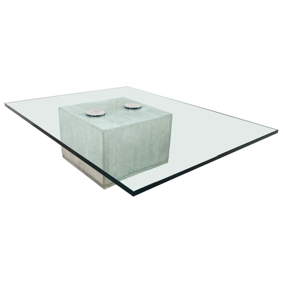 Flipper Collection, Concrete Low Coffee Table Mod. II Color Red Cement ...