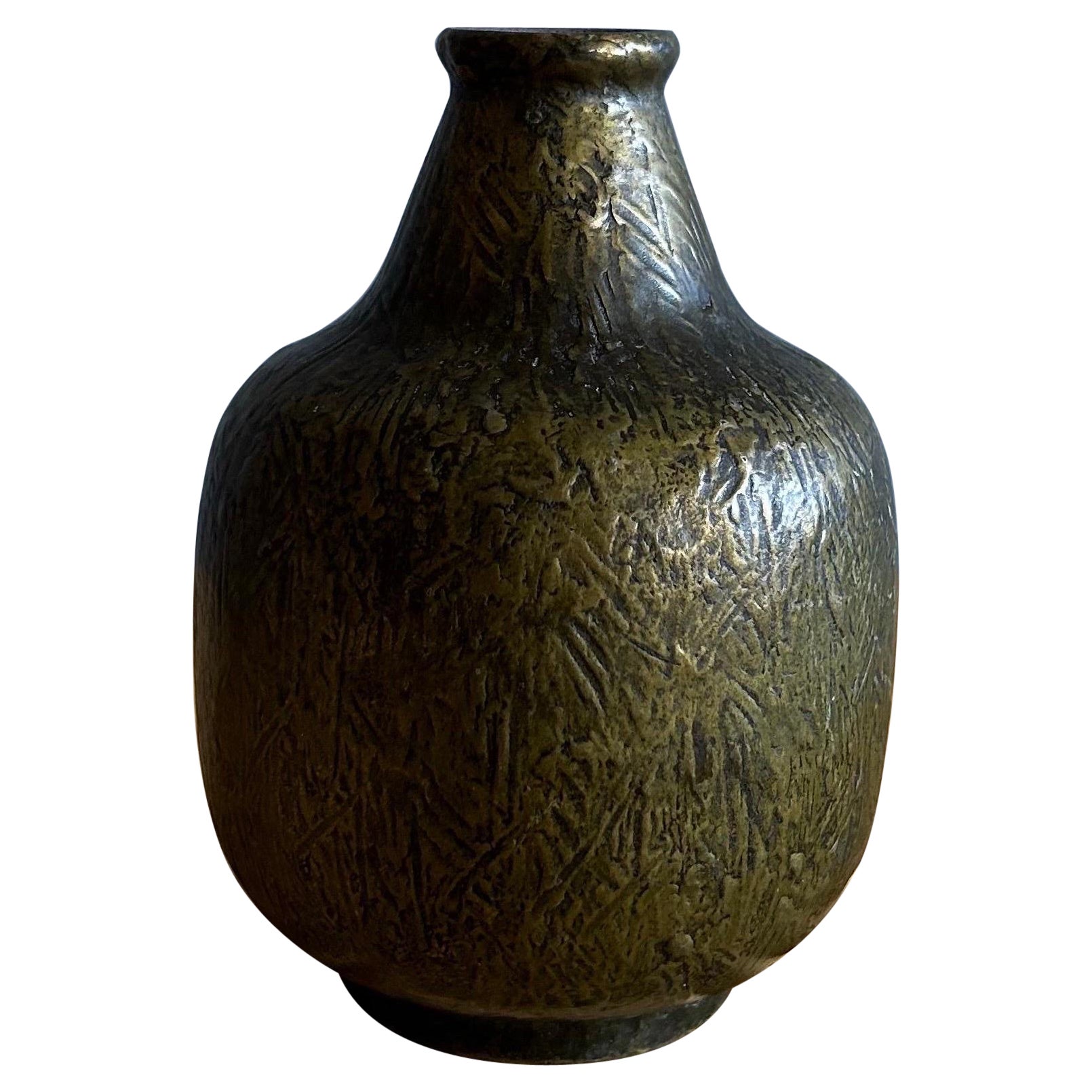 Evan Jensen Bronze Vase, Denmark, 1930s For Sale