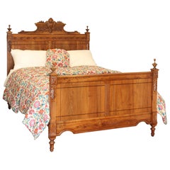 Antique Double French Walnut Bed - WD50