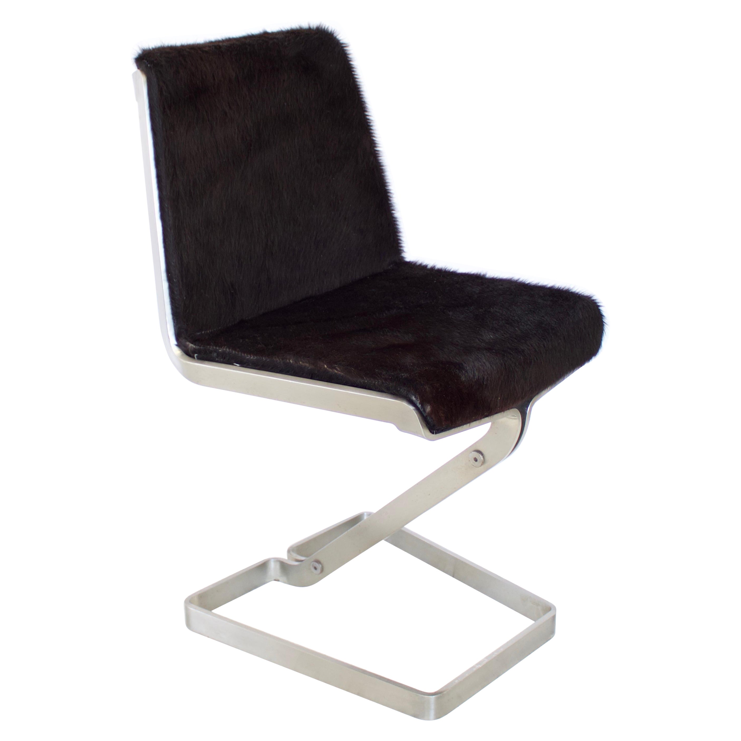 Italian Stainless Steel Desk Chair by Forma Nova, circa 1970 For Sale
