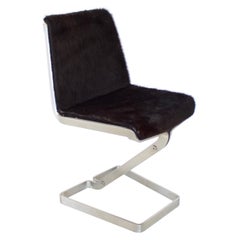 Chaise de bureau italienne en acier inoxydable par Forma Nova, circa 1970