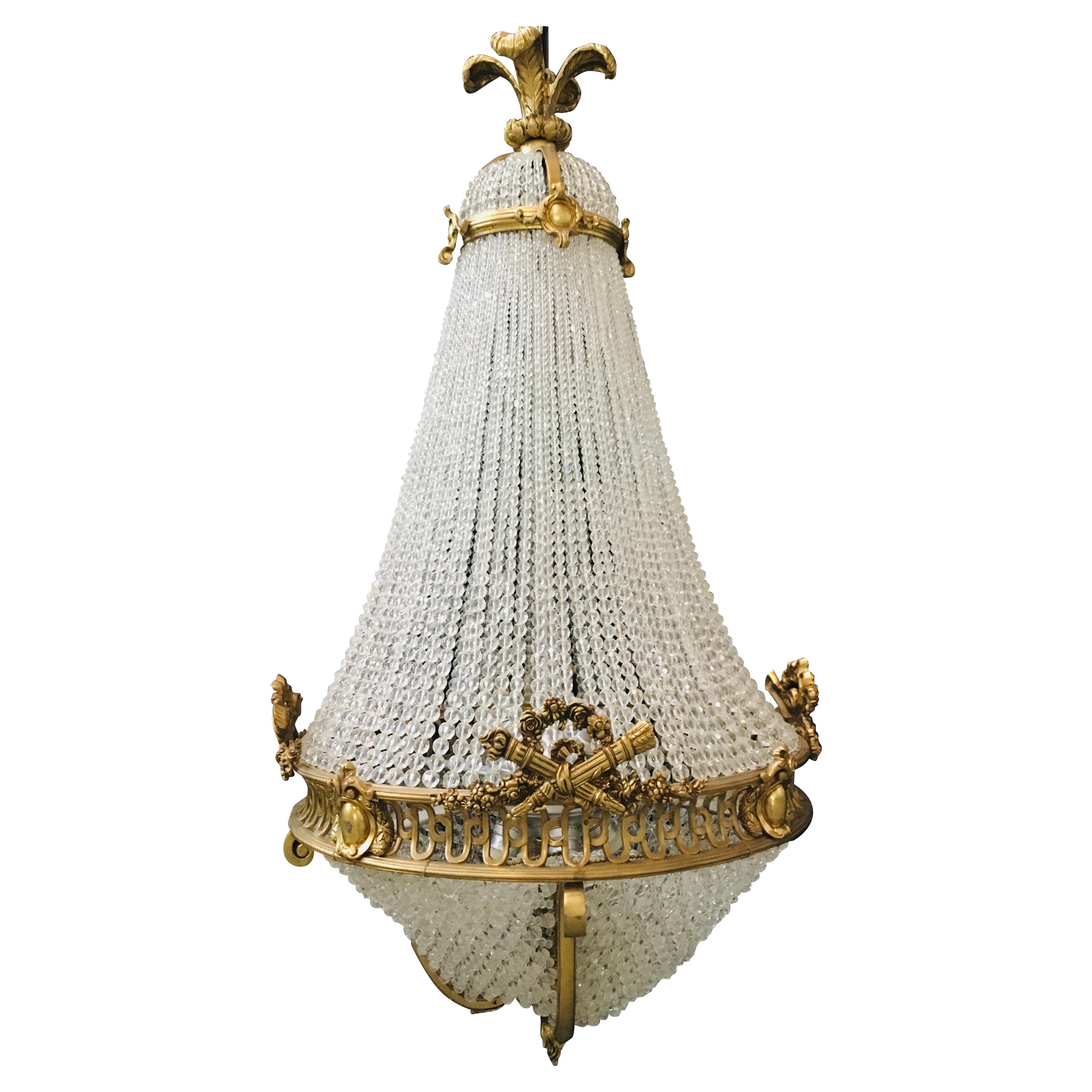 French Empire Crystal Chandelier For Sale