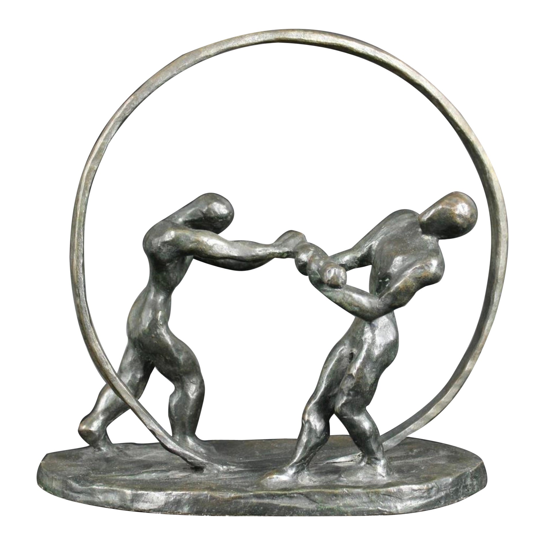 Œuvres figuratives en bronze romain signées J.E.M., 1963