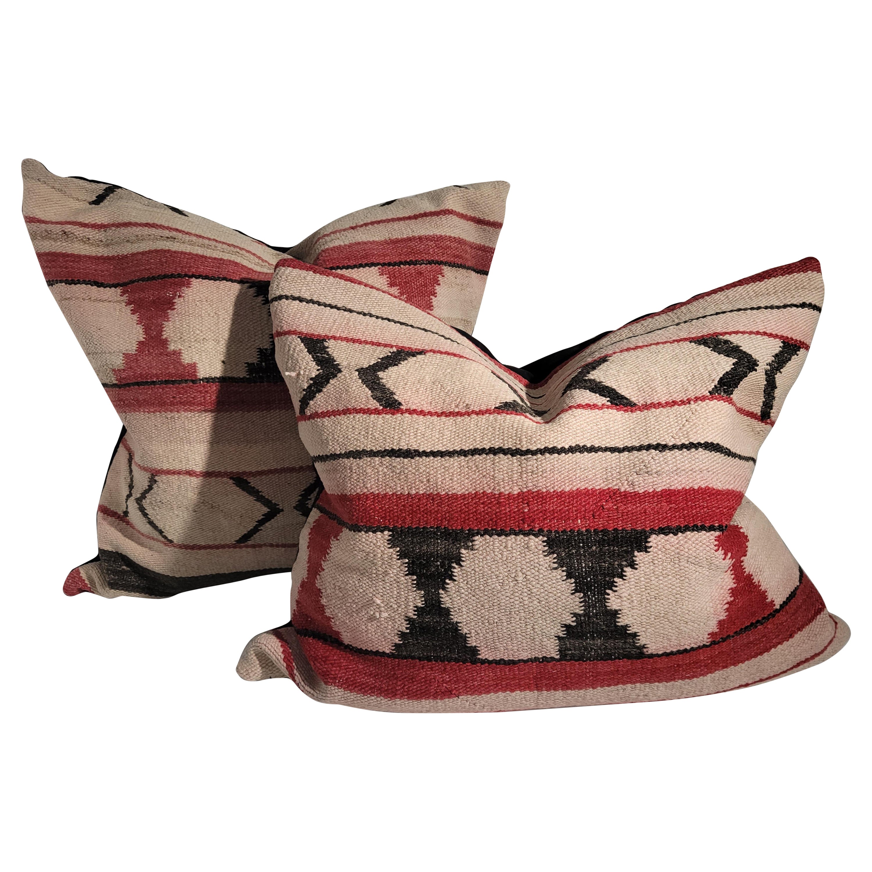 Early Navajo Indian Weaving Large Pillows For Sale