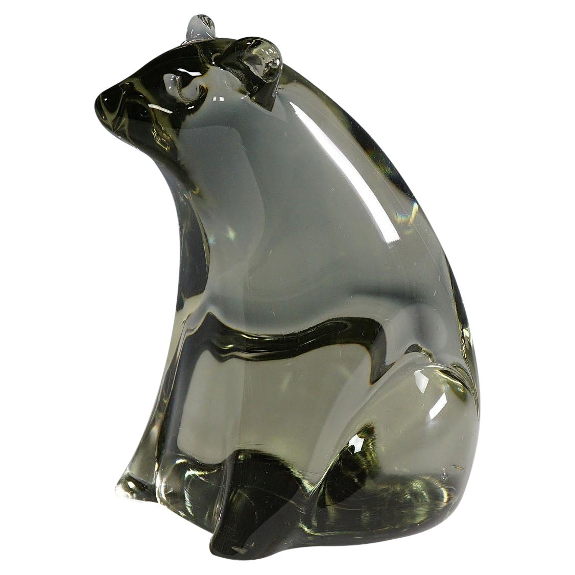 Bear Artglass Sculpture Designed by Livio Seguso, circa 1970s For Sale
