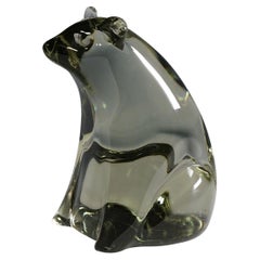 Bear Artglass Sculpture Designed by Livio Seguso, circa 1970s