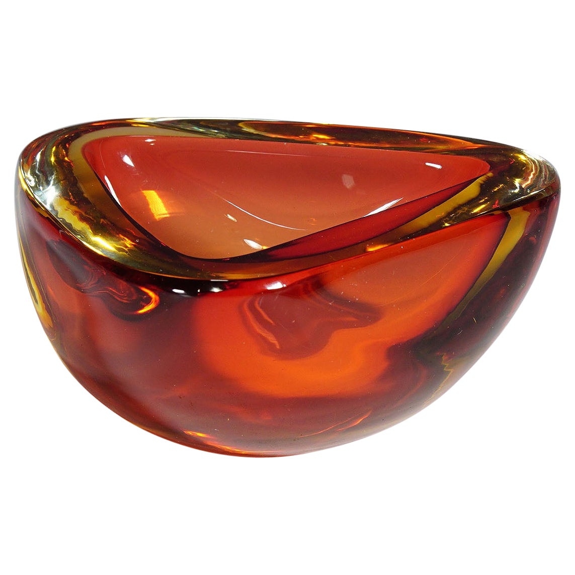 Heavy Seguso Vetri d'Arte 'Attr.' Sommerso Murano Art Glass Bowl