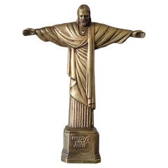 Vintage Bronze Christ the Redeemer Jesus Christ Rio De Janeiro Statue