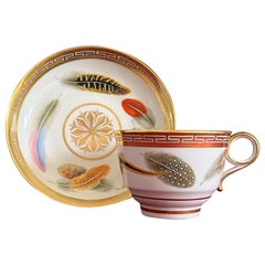 Used Fine Flight & Barr Worcester Porcelain Teacup & Saucer, circa 1800