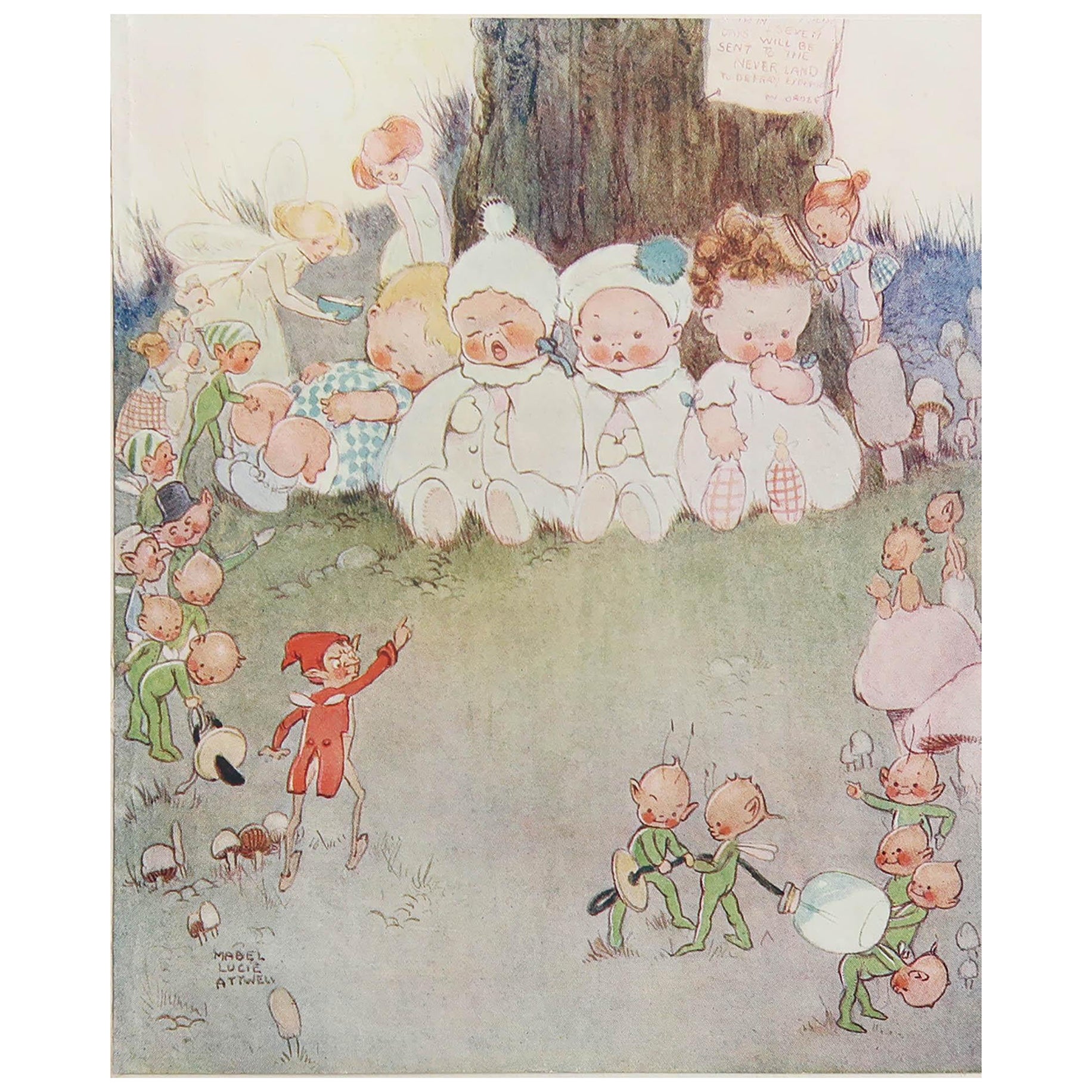 Original Vintage Print by Mabel Lucie Attwell, C.1920 For Sale