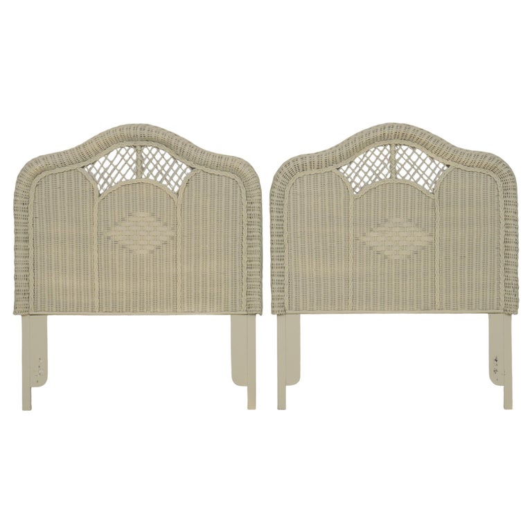 Twin Size Wicker Headboards a Pair For Sale at 1stDibs
