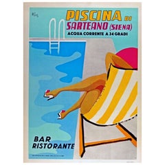 Affiche vintage d'origine de Piscina di Sarteano, 1962