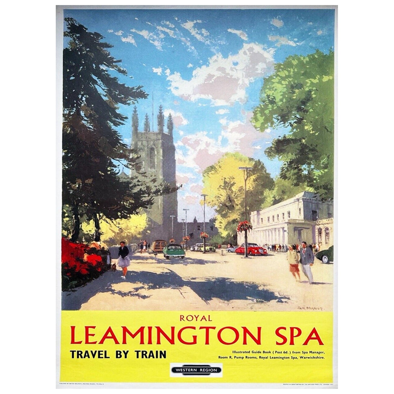 1961 Royal Leamington Spa - Britische Eisenbahnen Original Vintage Poster im Angebot