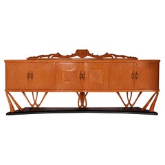 One of a Kind Italian Midcentury Sideboard with Bar Cabinet a. Vittorio Dassi